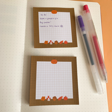 Autumn Fall Brown Paper Memo Pad