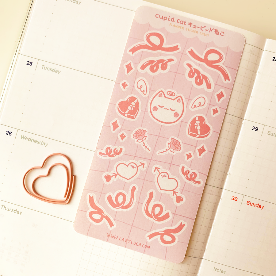 Cupid Cat Planner sticker sheet