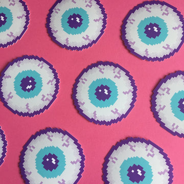 Pixel Eyeball Vinyl Sticker