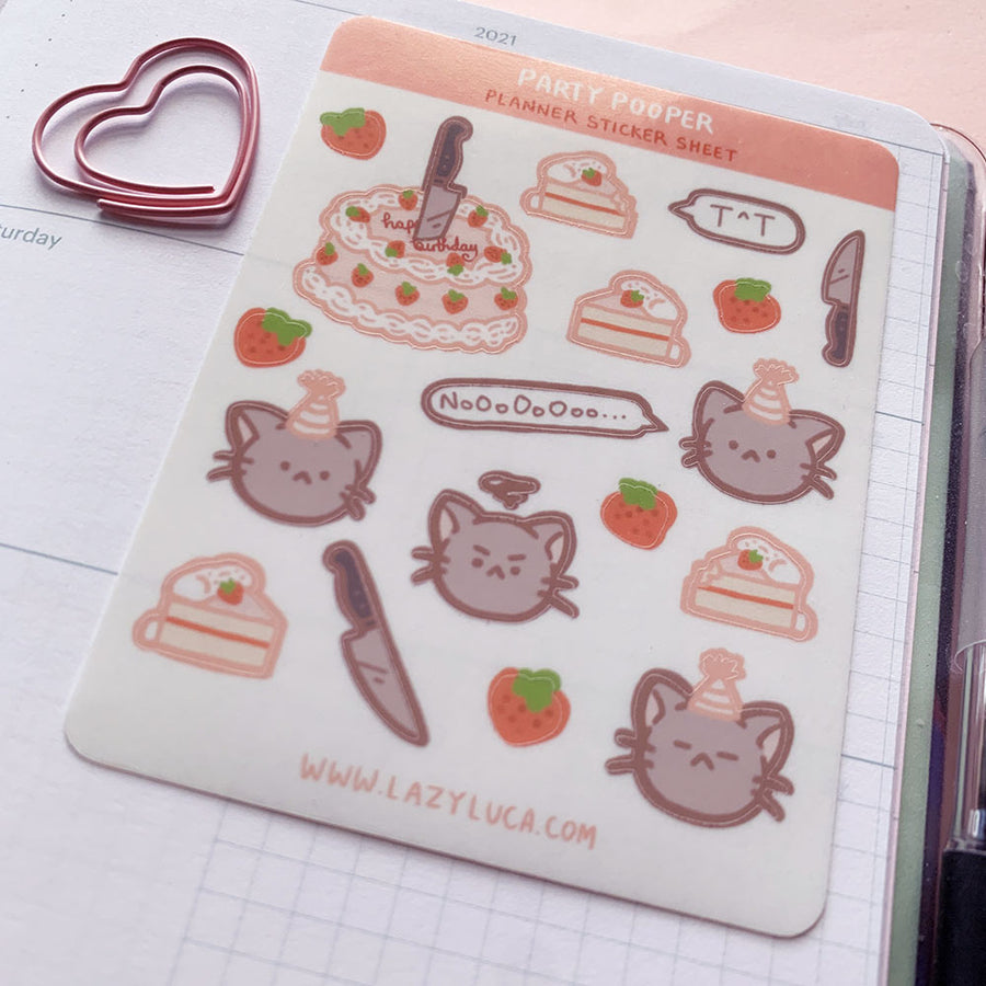 Party Pooper Planner Sticker Sheet