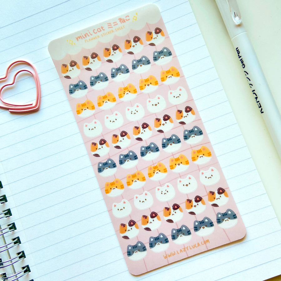 Mini Cat Neko Planner Sticker Sheet