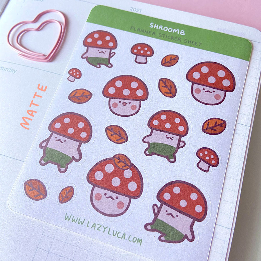 Shroomb Mushroom Planner Sticker Sheet