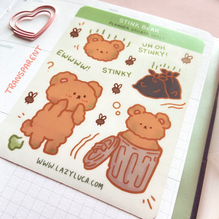 Stink Bear Planner Sticker Sheet