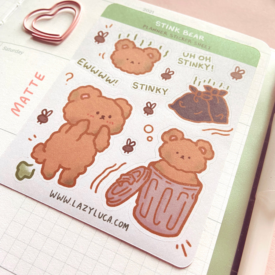 Stink Bear Planner Sticker Sheet