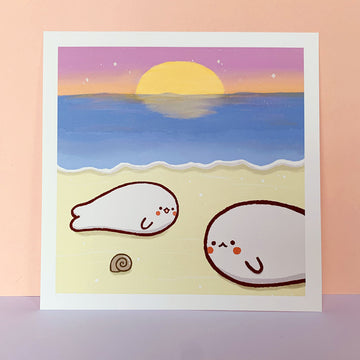 Beach Seals Matte Art Print